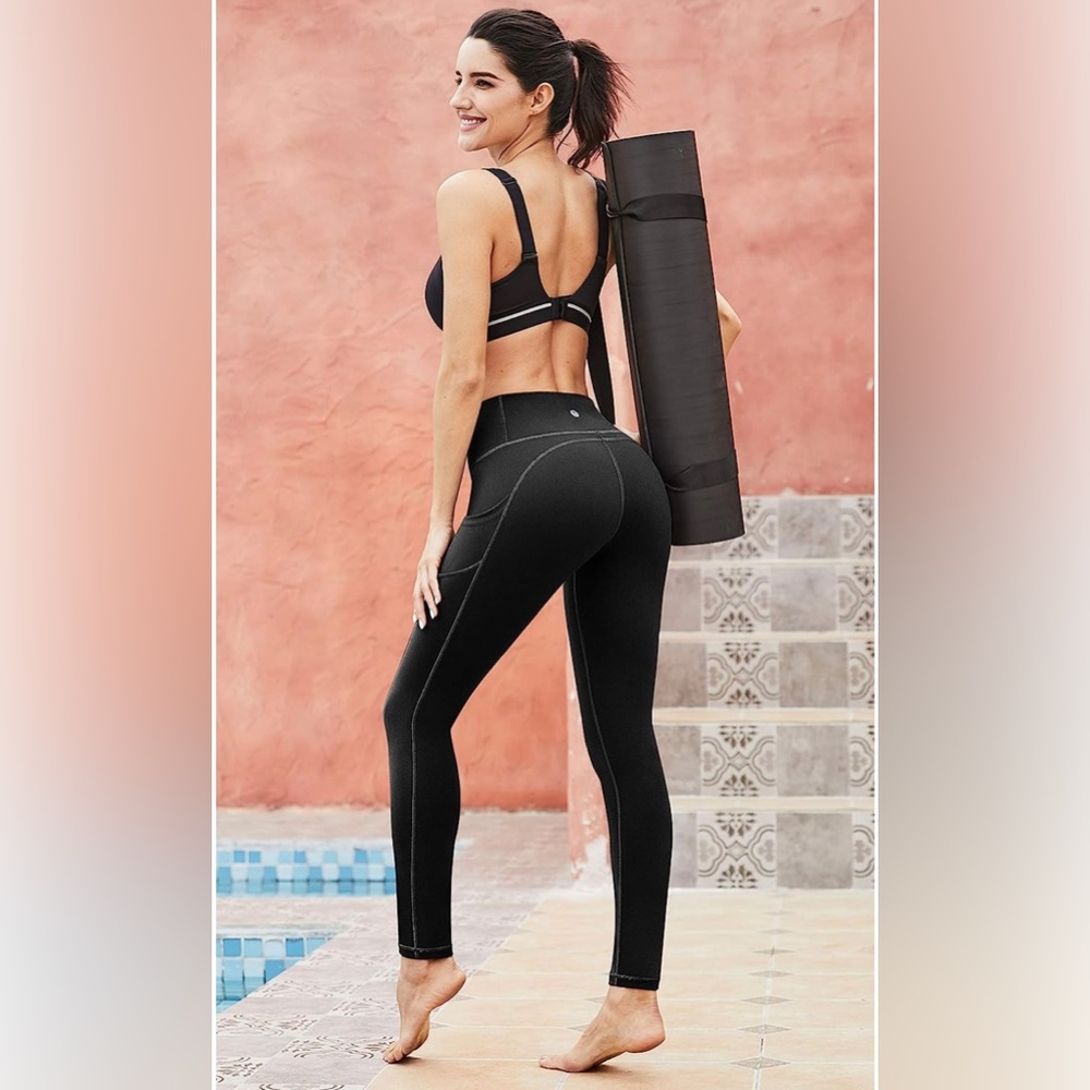 Black high waist yoga pants - Picture 2 of 7
